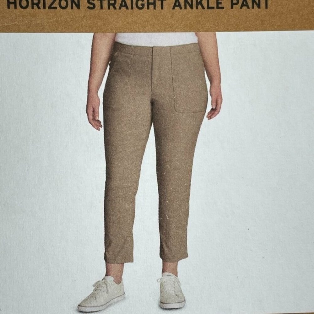 Eddie Bauer Womens Khaki Stretch Pants Size 12 Relaxed Fit d0528